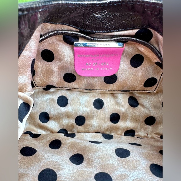 Emanuel Ungaro- Black and Brown Metallic Evening Bag with Rhinestone Details. - Picture 4 of 13